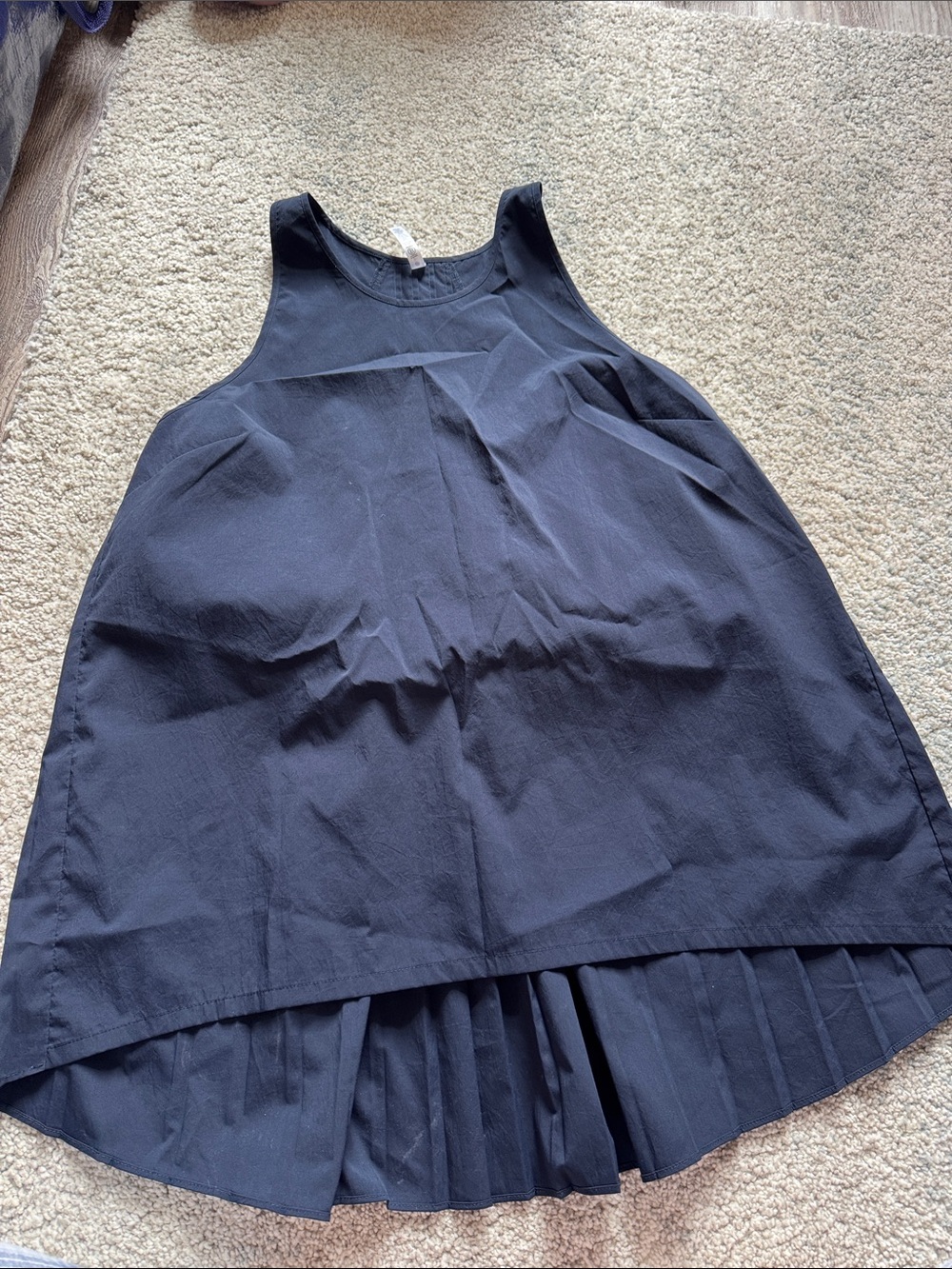 Athleta Navy Pleated-Hem Racerback Tank